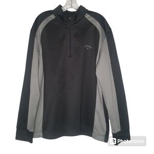 Callaway 1/4 Zip Pullover XL Black Gray Golf Performance Long Sleeve Sweatshirt